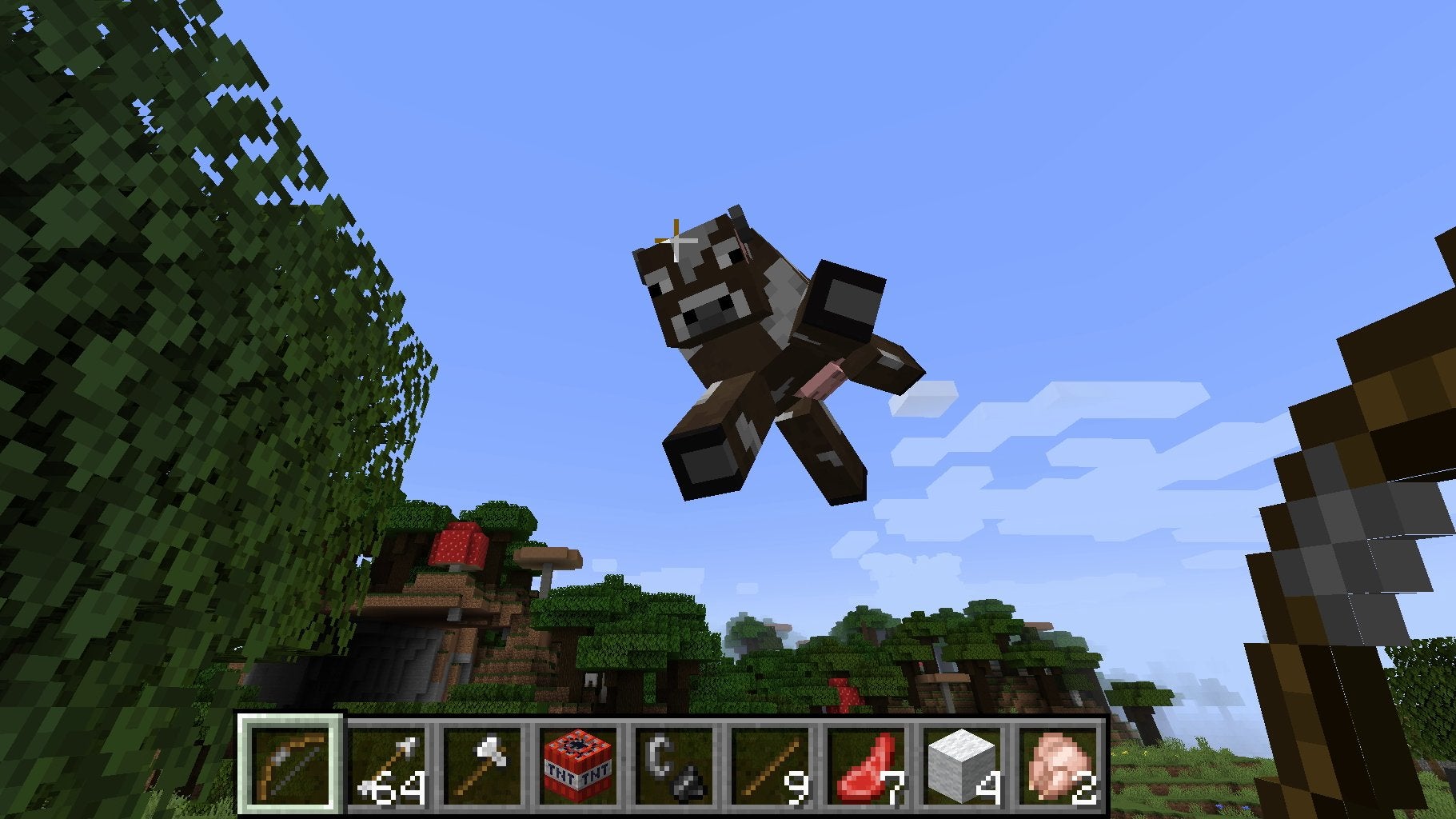 Send cows to heaven with this Minecraft physics mod